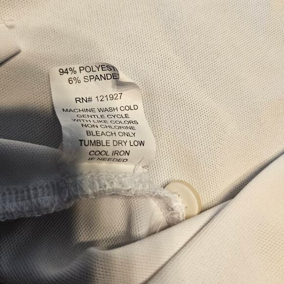 Men's Johnnie-O White Polo Shirt SS Polyester Size XL Longhorn **READ** - Picture 7 of 11